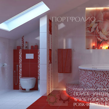 Красный в интерьере.